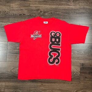 CSA Tampa Bay Buccaneers Go Bucs Boy’s Vintage 90’s Red Football T-Shirt 14/16